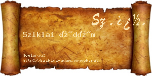 Sziklai Ádám névjegykártya