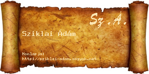 Sziklai Ádám névjegykártya
